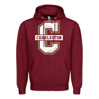 Burgundy charleston cougars Zipper Hoodie - linhVisuals