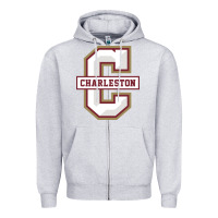 Heather Grey charleston cougars Zipper Hoodie - linhVisuals