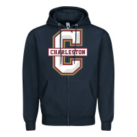 Navy charleston cougars Zipper Hoodie - linhVisuals
