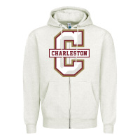 Oatmeal Heather charleston cougars Zipper Hoodie - linhVisuals