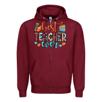 Burgundy best teacher ever Zipper Hoodie - JahusDesignShop