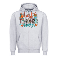 Heather Grey best teacher ever Zipper Hoodie - JahusDesignShop