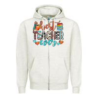 Oatmeal Heather best teacher ever Zipper Hoodie - JahusDesignShop