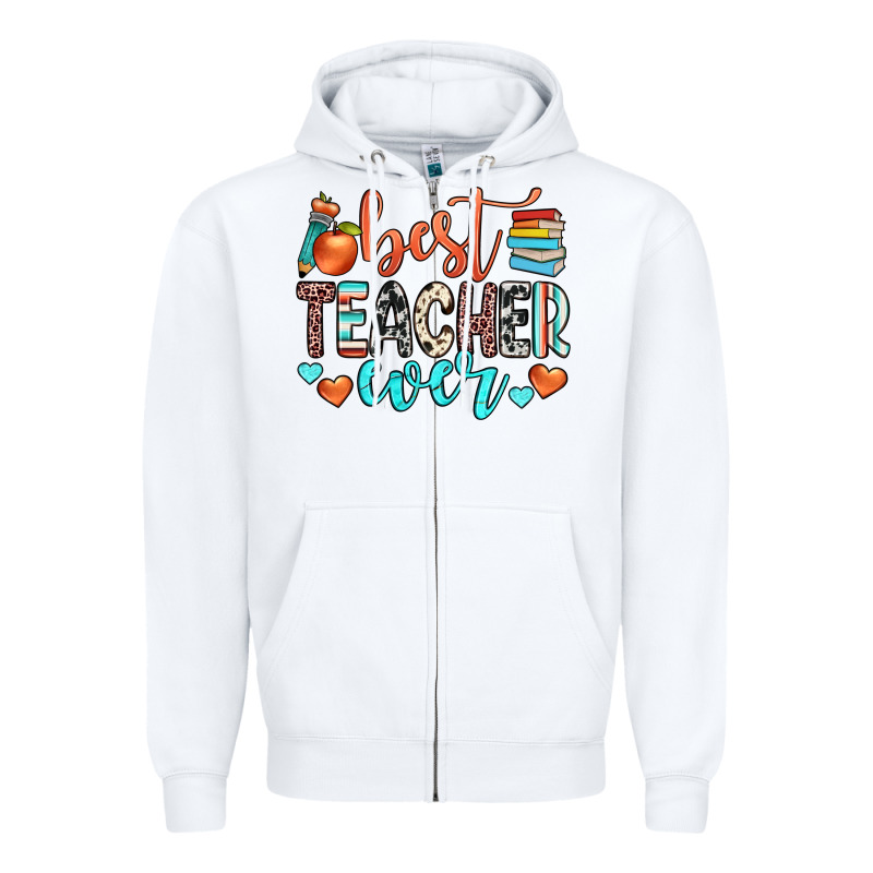 Best Teacher Ever Zipper Hoodie by JahusDesignShop | Teevron