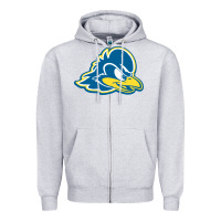 Heather Grey delaware blue hens Zipper Hoodie - linhVisuals