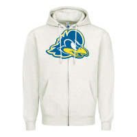 Oatmeal Heather delaware blue hens Zipper Hoodie - linhVisuals