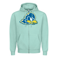 Seafoam delaware blue hens Zipper Hoodie - linhVisuals
