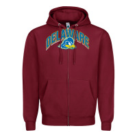 Burgundy delaware blue hens Zipper Hoodie - linhVisuals