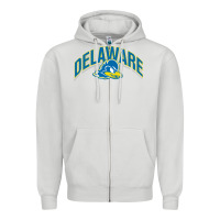 Dove Grey delaware blue hens Zipper Hoodie - linhVisuals