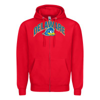 Red delaware blue hens Zipper Hoodie - linhVisuals
