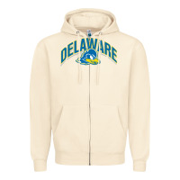 Sandshell delaware blue hens Zipper Hoodie - linhVisuals