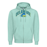 Seafoam delaware blue hens Zipper Hoodie - linhVisuals