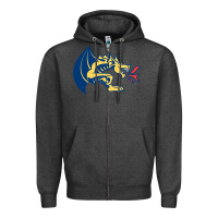 Charcoal Heather drexel dragons Zipper Hoodie - linhVisuals