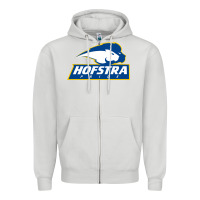 Dove Grey hofstra pride Zipper Hoodie - linhVisuals
