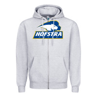 Heather Grey hofstra pride Zipper Hoodie - linhVisuals