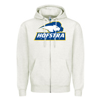 Oatmeal Heather hofstra pride Zipper Hoodie - linhVisuals