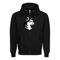 Black northeastern huskies Zipper Hoodie - linhVisuals