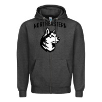 Charcoal Heather northeastern huskies Zipper Hoodie - linhVisuals