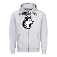 Heather Grey northeastern huskies Zipper Hoodie - linhVisuals