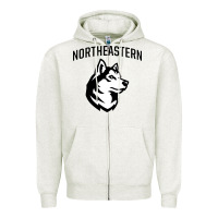 Oatmeal Heather northeastern huskies Zipper Hoodie - linhVisuals
