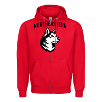 Red northeastern huskies Zipper Hoodie - linhVisuals
