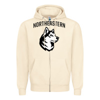 Sandshell northeastern huskies Zipper Hoodie - linhVisuals