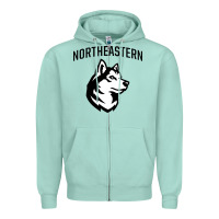 Seafoam northeastern huskies Zipper Hoodie - linhVisuals