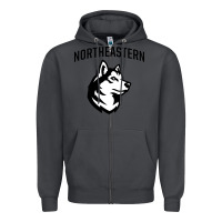 Smoke northeastern huskies Zipper Hoodie - linhVisuals