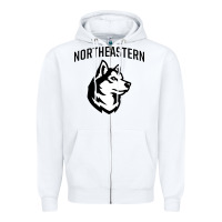 White northeastern huskies Zipper Hoodie - linhVisuals