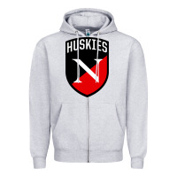 Heather Grey northeastern huskies Zipper Hoodie - linhVisuals