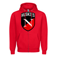 Red northeastern huskies Zipper Hoodie - linhVisuals