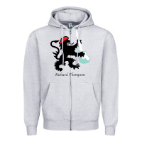 Heather Grey richard thompson (fairport convention) Zipper Hoodie - linhVisuals