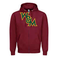 Burgundy william & mary tribe Zipper Hoodie - linhVisuals
