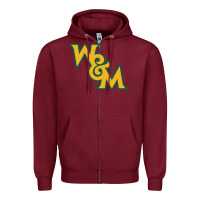 Burgundy william & mary tribe Zipper Hoodie - linhVisuals