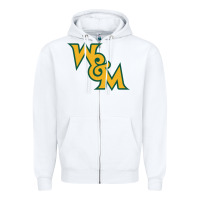 White william & mary tribe Zipper Hoodie - linhVisuals