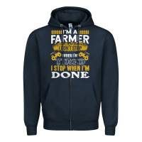 Navy farmer Zipper Hoodie - linhVisuals