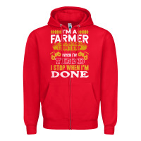 Red farmer Zipper Hoodie - linhVisuals