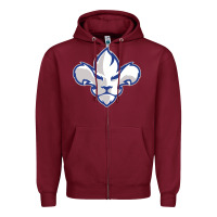 Burgundy trois rivières ice hockey Zipper Hoodie - linhVisuals