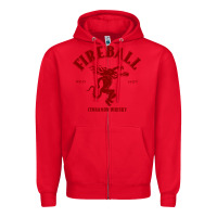 Red vintag fireball   whisky Zipper Hoodie - linhVisuals