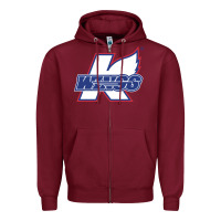 Burgundy Kalamazoo ice hockey Zipper Hoodie - linhVisuals