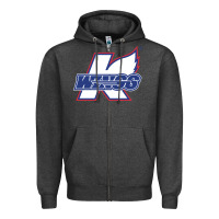 Charcoal Heather Kalamazoo ice hockey Zipper Hoodie - linhVisuals