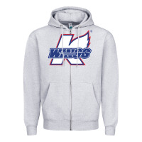 Heather Grey Kalamazoo ice hockey Zipper Hoodie - linhVisuals