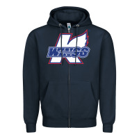 Navy Kalamazoo ice hockey Zipper Hoodie - linhVisuals