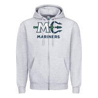 Heather Grey maine ice hockey Zipper Hoodie - linhVisuals