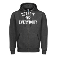 Charcoal Heather det roit vs everybody Zipper Hoodie - linhVisuals
