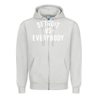 Dove Grey det roit vs everybody Zipper Hoodie - linhVisuals