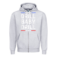 Heather Grey drill baby drill t shirt support usa energy independence t shirt Zipper Hoodie - linhVisuals
