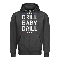Charcoal Heather drill baby drill t shirt support usa energy independence t shirt Zipper Hoodie - linhVisuals