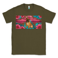 Army Green french bulldog floral license plate Classic Tee - Artiststas