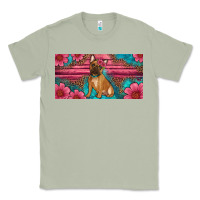 French Bulldog Floral License Plate Classic Tee | Teevron